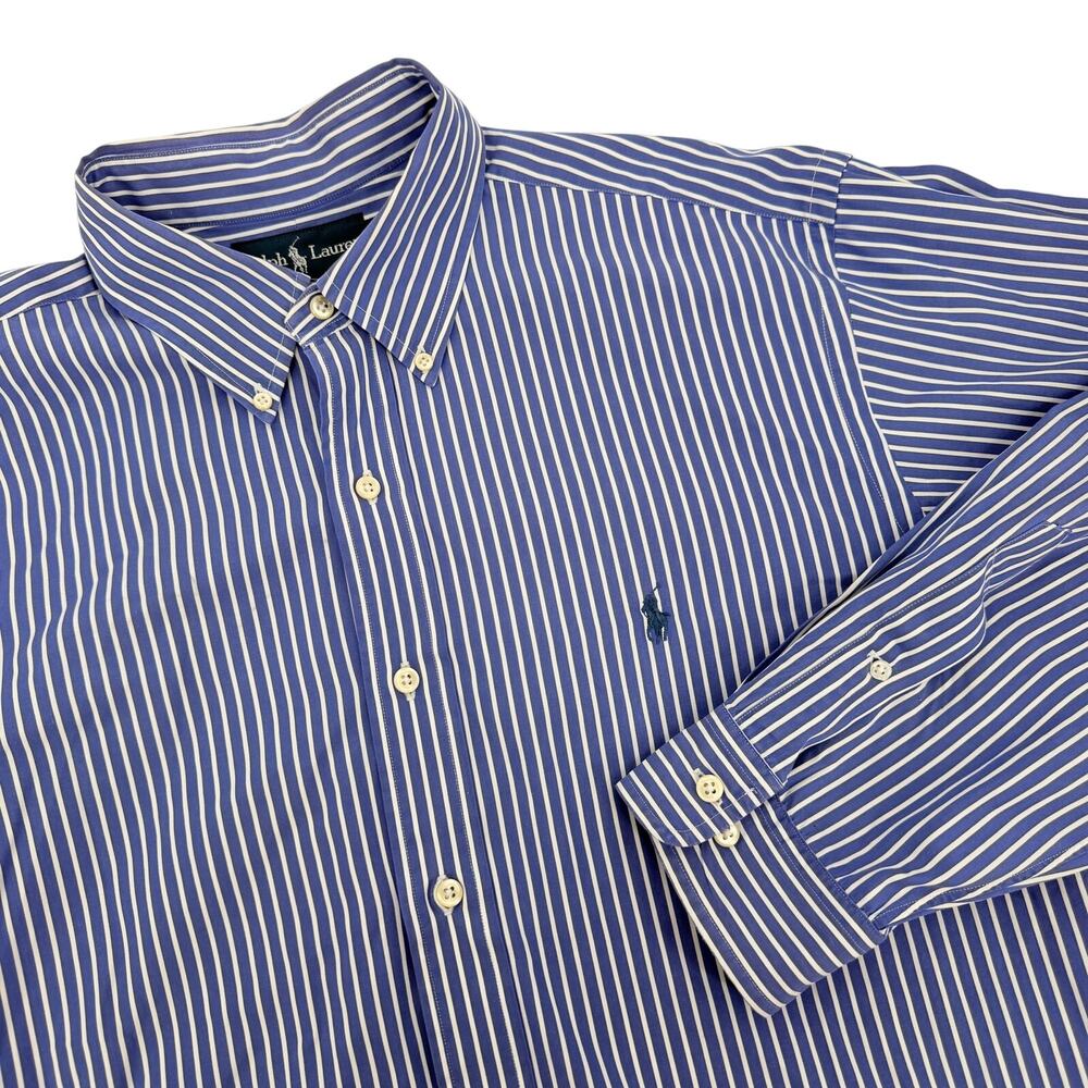 Vintage Ralph Lauren Classic Fit Long Sleeve Button Down Strip Size‎ XL Men's